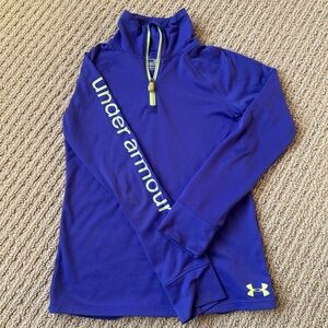 Under Armour Purple and Yellow Quarter-Zip Top